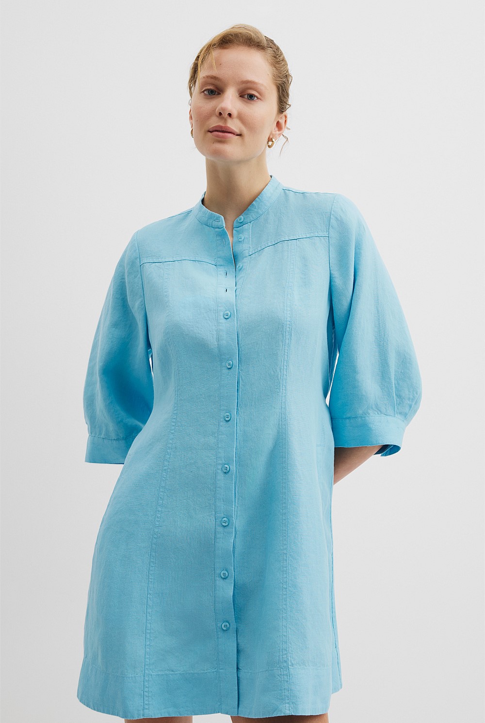 Organically Grown Linen Shirt Mini Dress