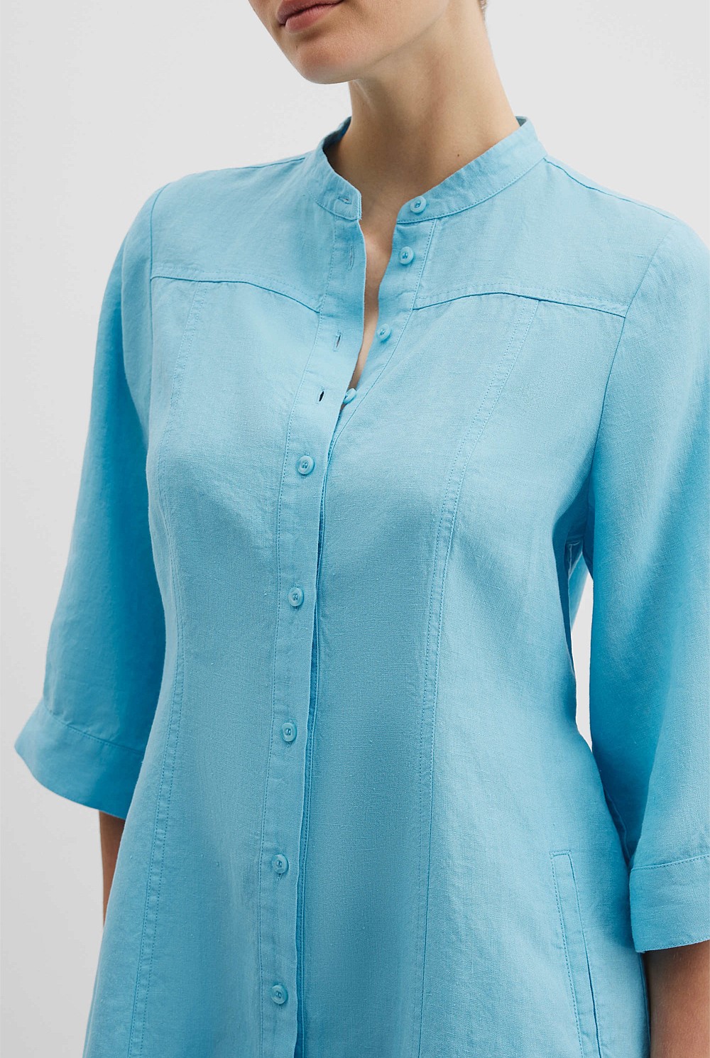 Organically Grown Linen Shirt Mini Dress