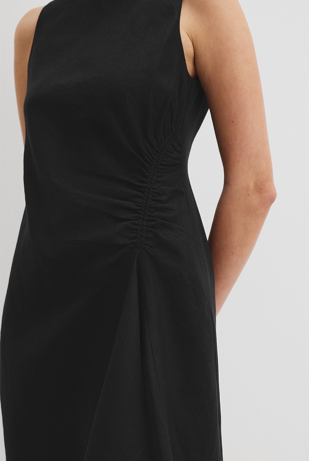 Organically Grown Linen Ruched Mini Dress