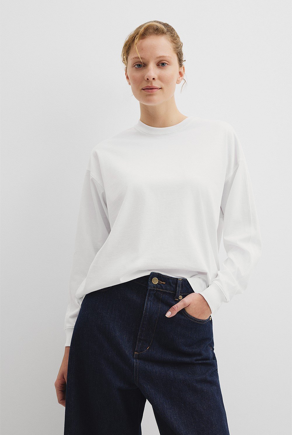 Australian Cotton Long Sleeve Relaxed T-Shirt