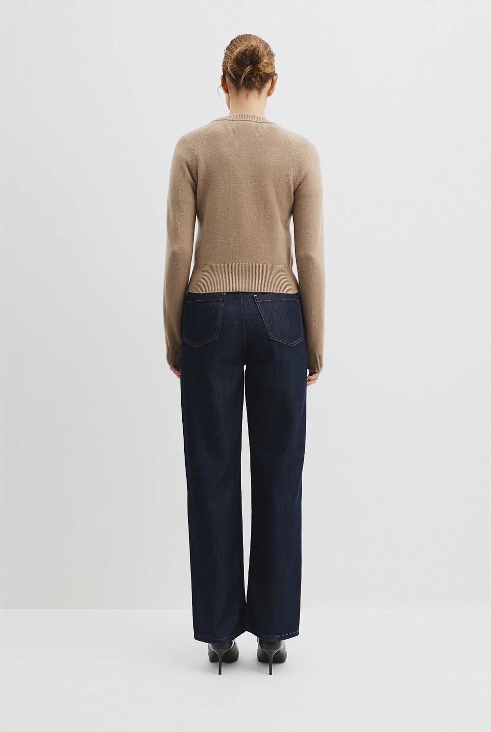Cotton Cashmere Crew Neck Cardigan