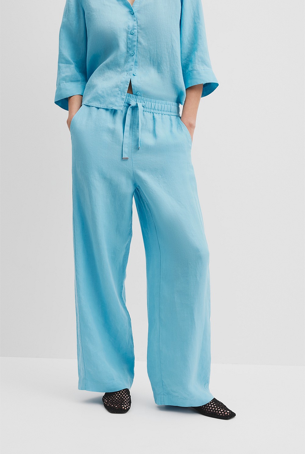Tie Detail Linen Pant