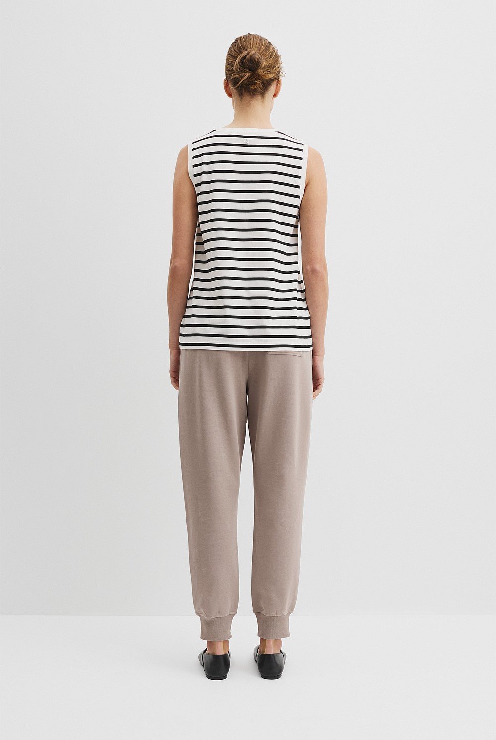 Australian Cotton Stripe Relaxed Crew Tank