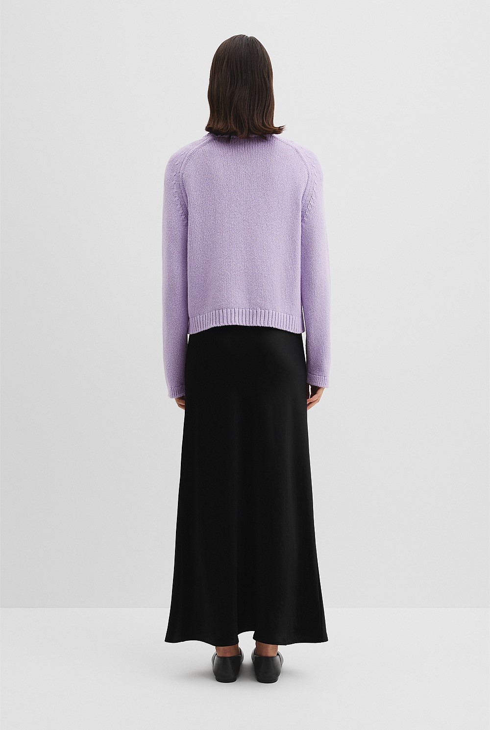 Wool Cotton Crew Neck Knit