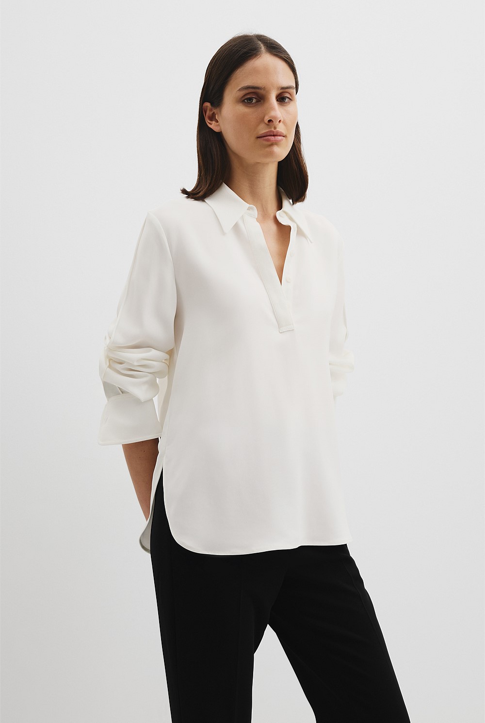 Crepe Popover Shirt