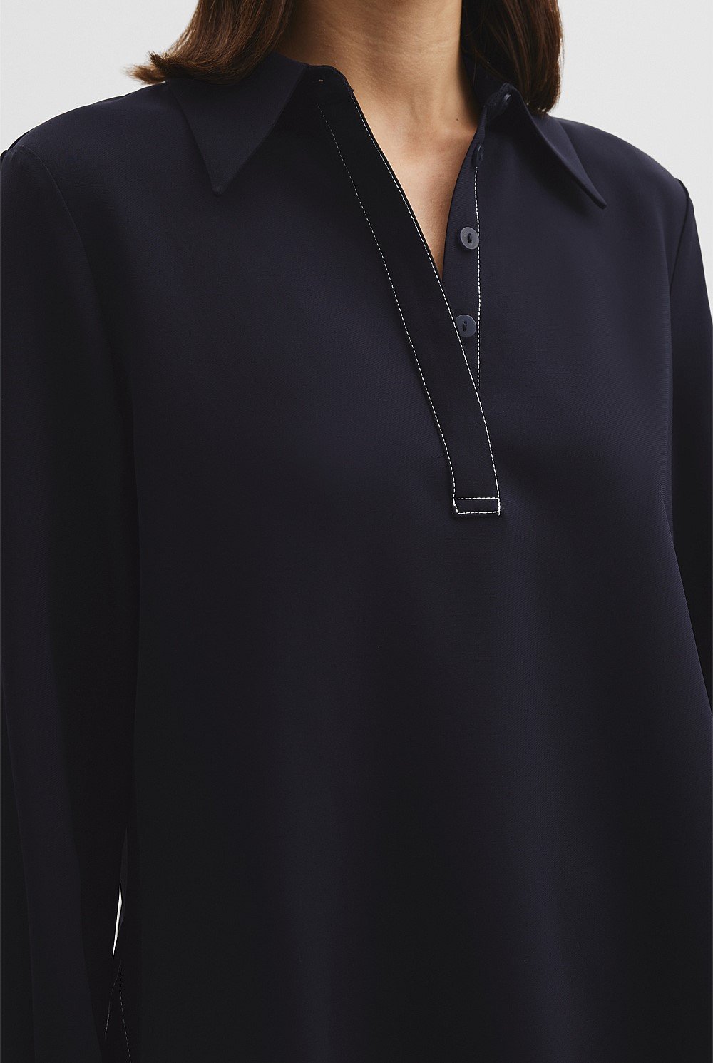 Crepe Popover Shirt