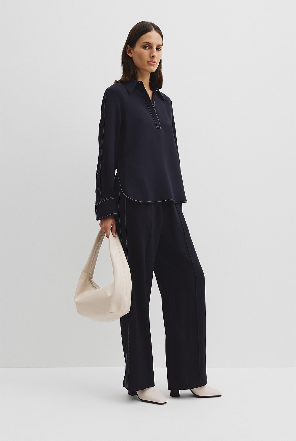 Crepe Popover Shirt