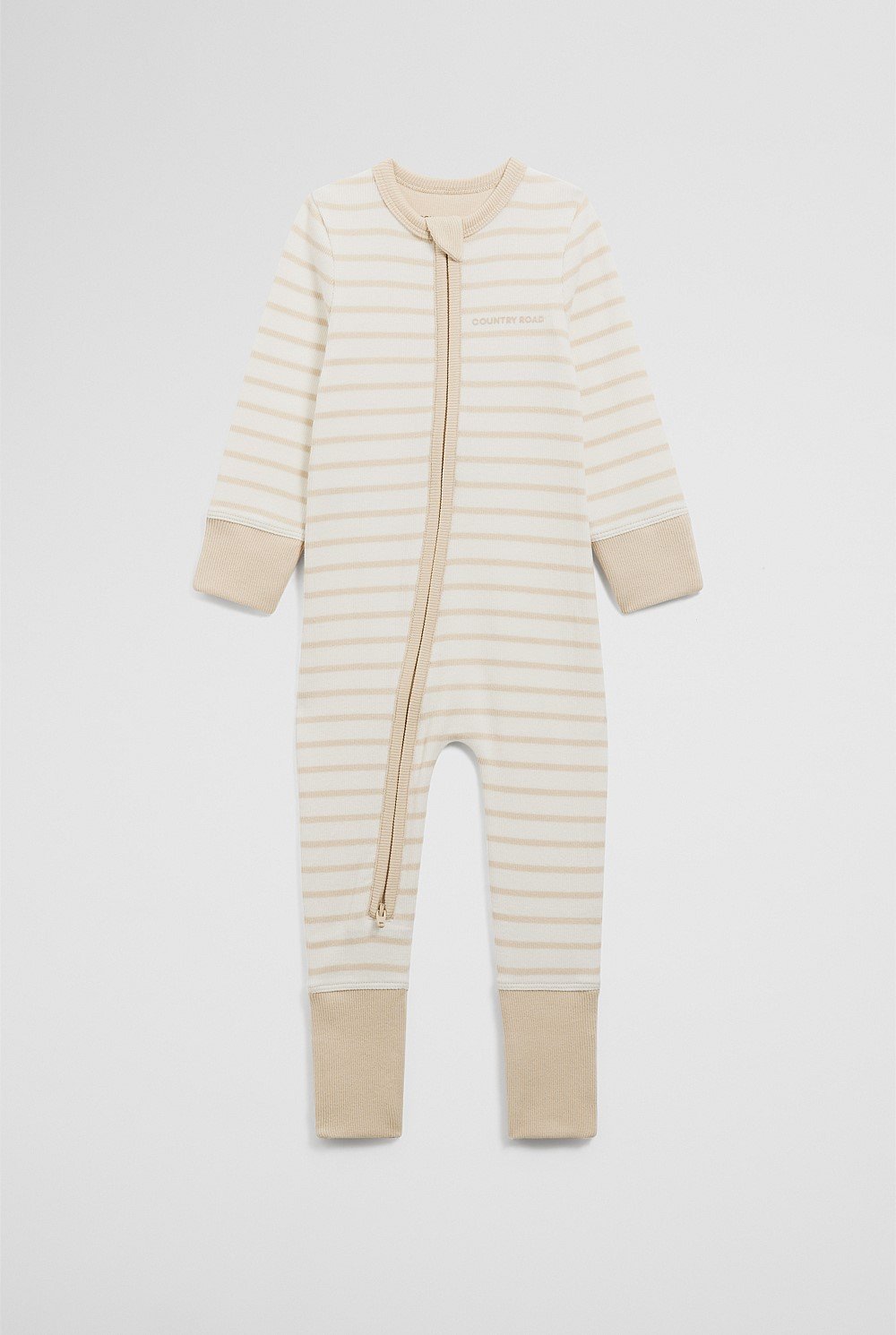 Organically Grown Cotton Stripe Rib Jumpsuit
