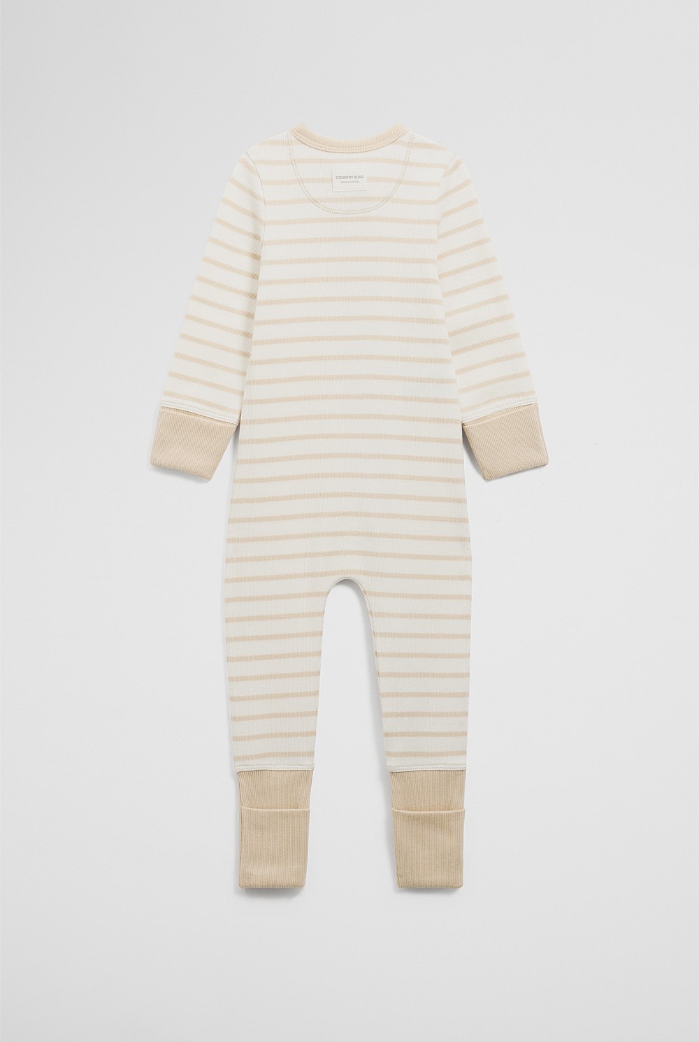 Organically Grown Cotton Stripe Rib Jumpsuit