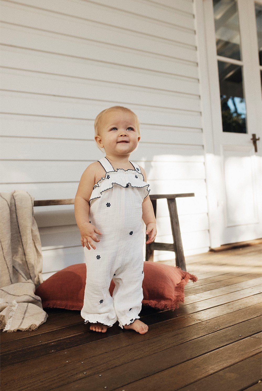 Crinkle Embroidered Romper