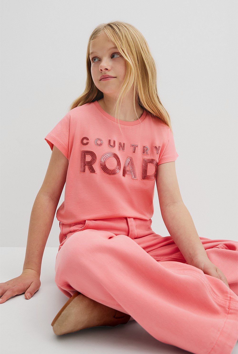 Organically Grown Cotton Sequin Logo T-Shirt