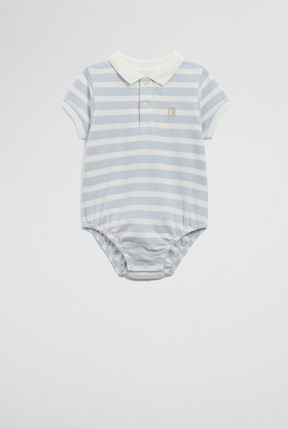 Organically Grown Cotton Stripe Polo Bodysuit