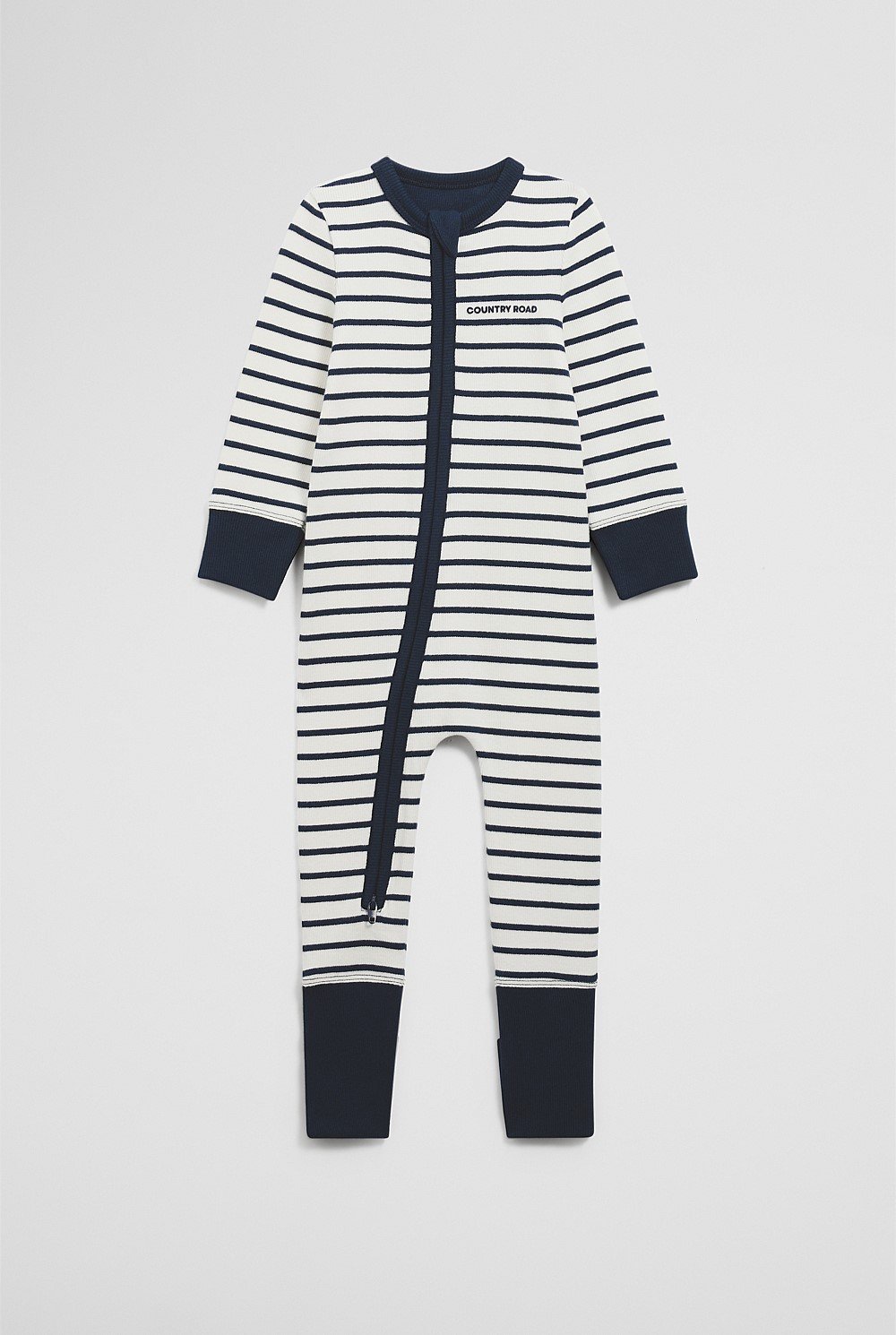 Organically Grown Cotton Stripe Rib Jumpsuit