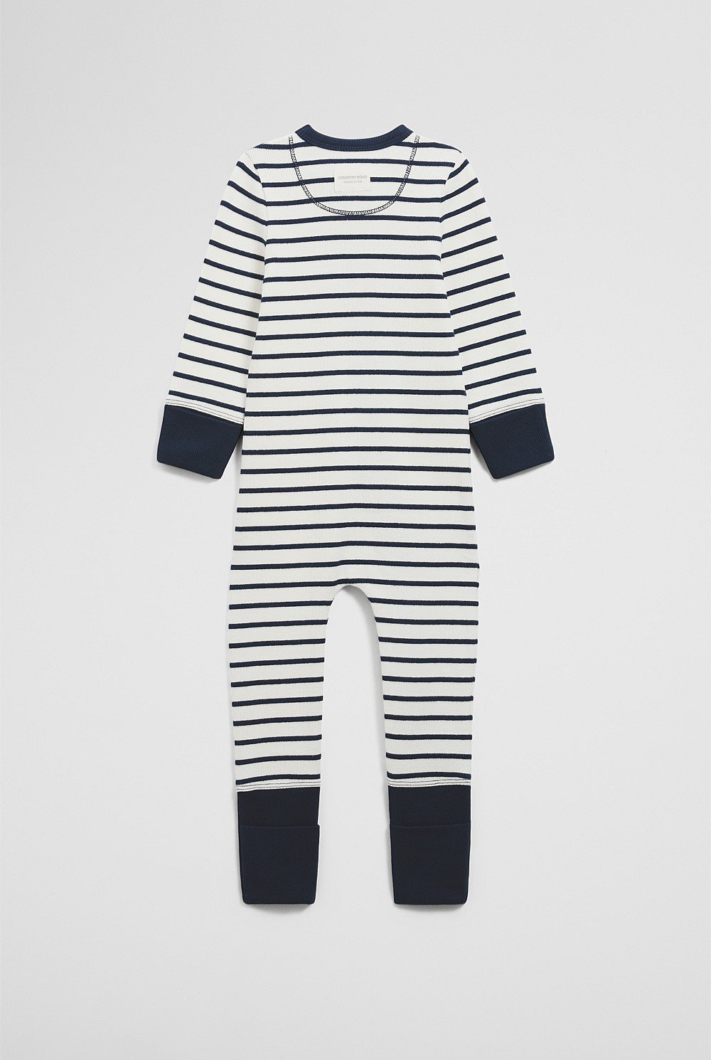 Organically Grown Cotton Stripe Rib Jumpsuit