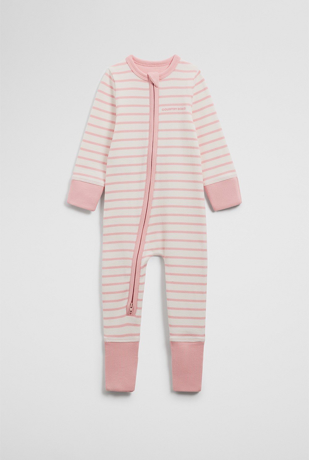 Organically Grown Cotton Stripe Rib Jumpsuit