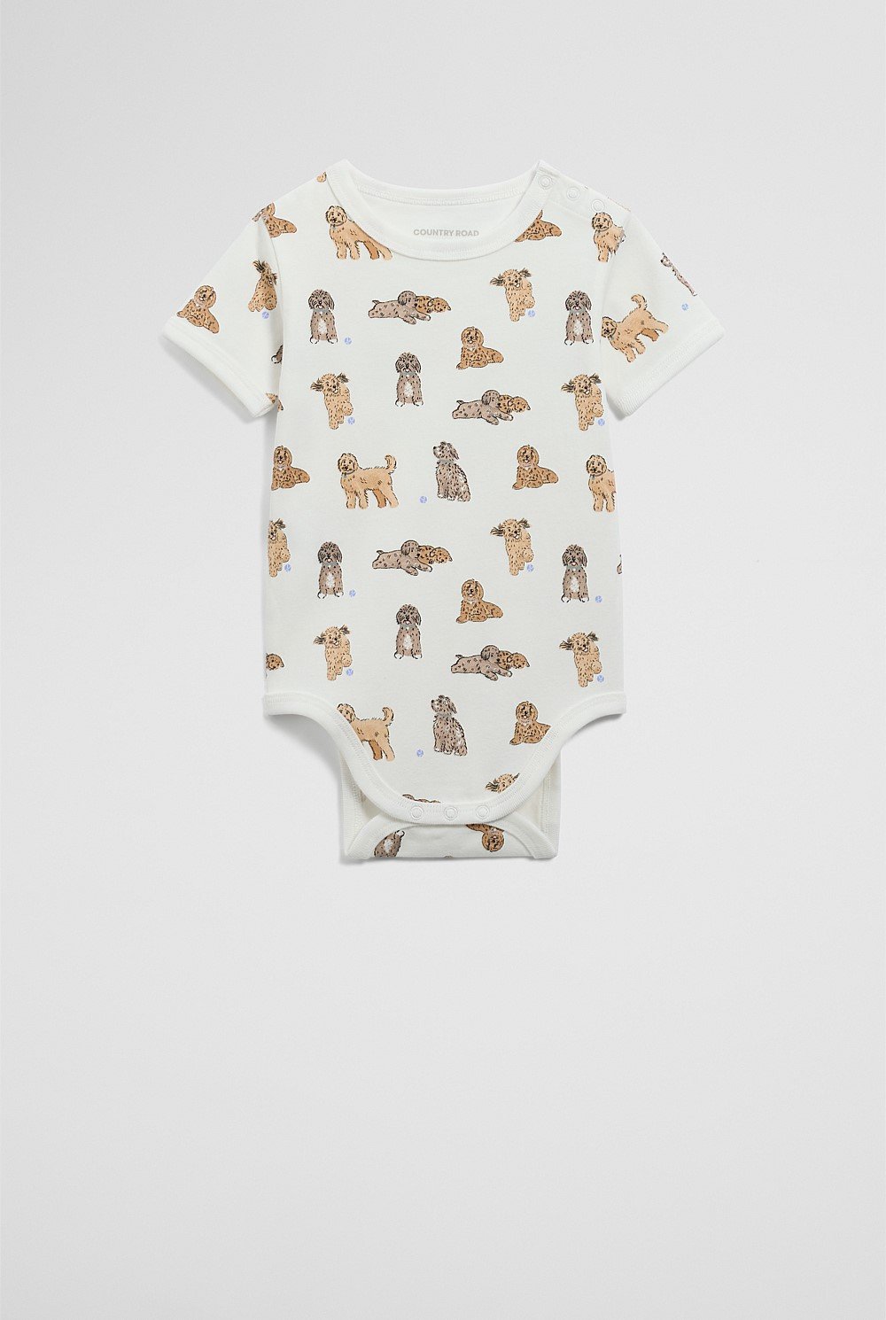 Organically Grown Cotton Dog Print Bodysuit