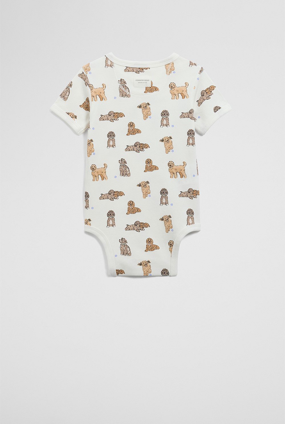 Organically Grown Cotton Dog Print Bodysuit