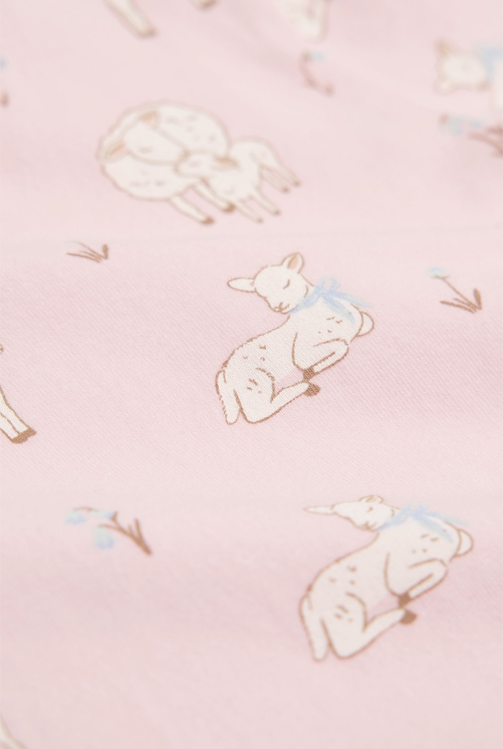 Organically Grown Cotton Lamb Print Long Sleeve Bodysuit
