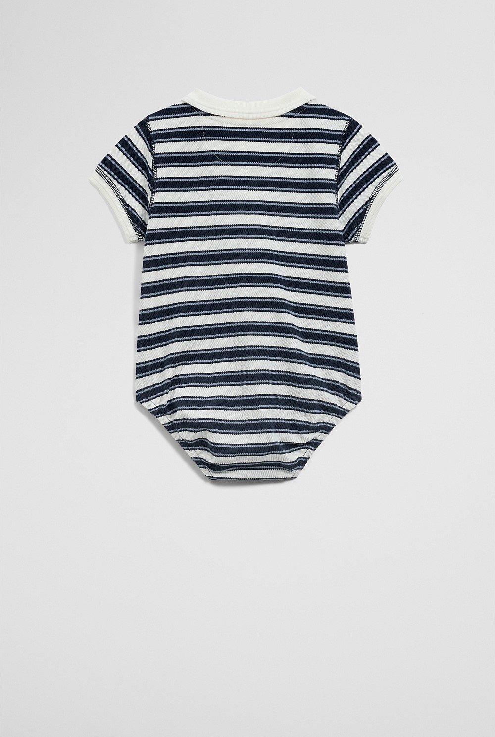 Organically Grown Cotton Stripe Polo Bodysuit