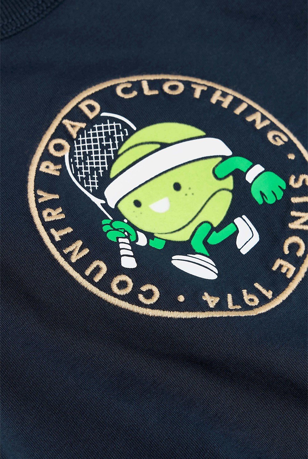 Organically Grown Cotton Long Sleeve Tennis Mascot T-Shirt