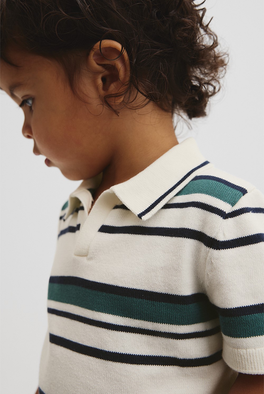 Organically Grown Cotton Stripe Knit Polo