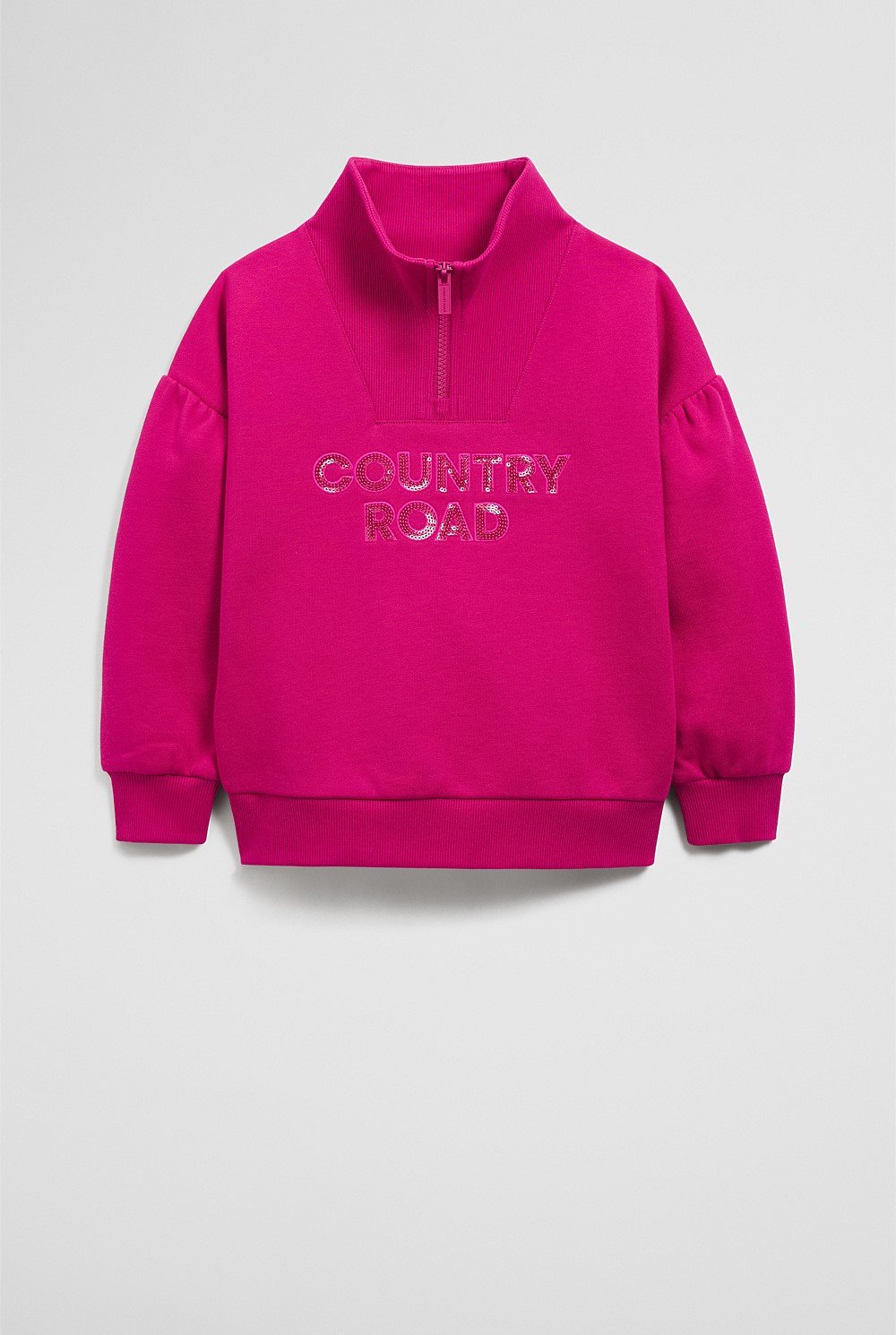 Australian Cotton Blend Sequin Half Zip Sweat