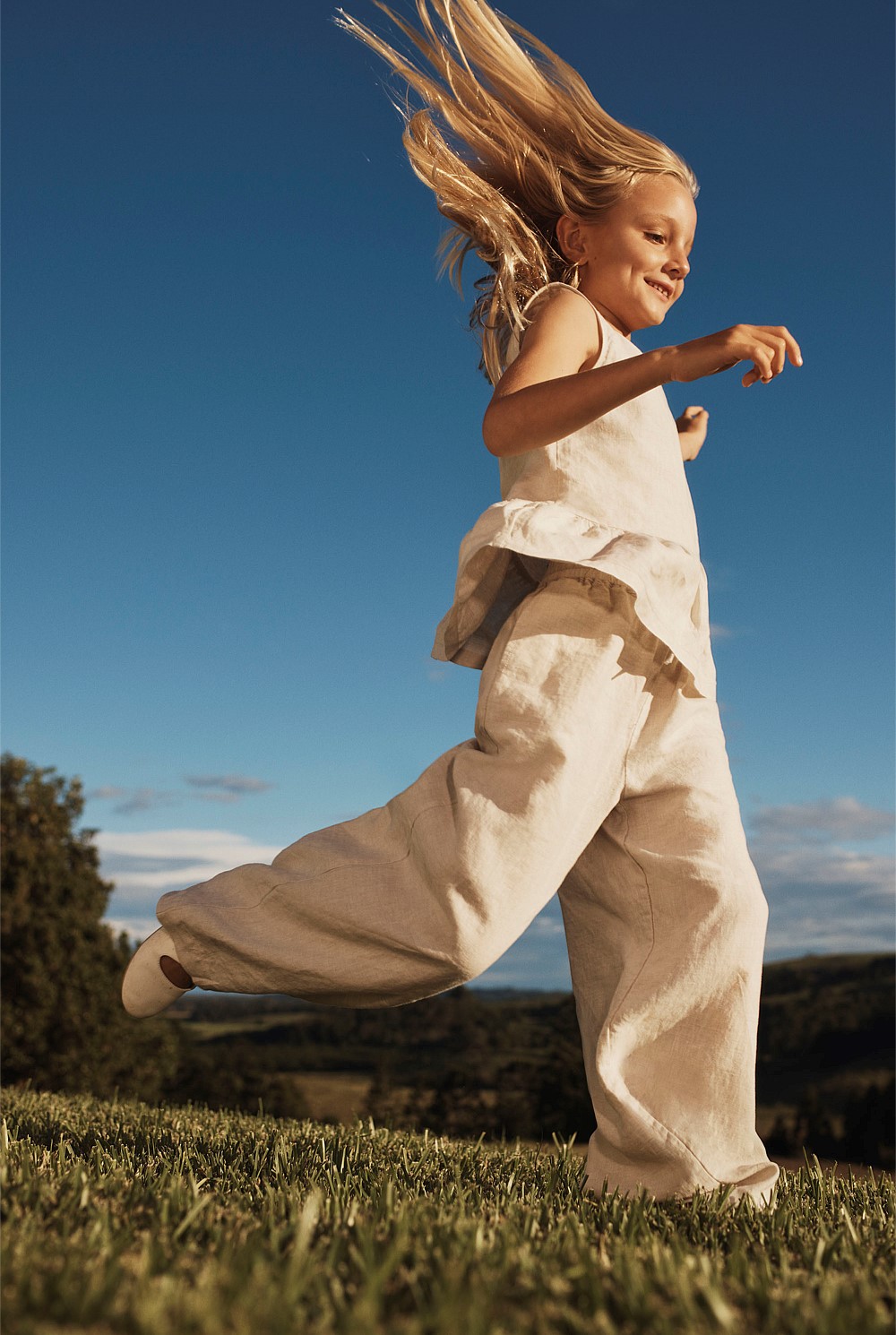 Organically Grown Linen Linen Ruffle Top