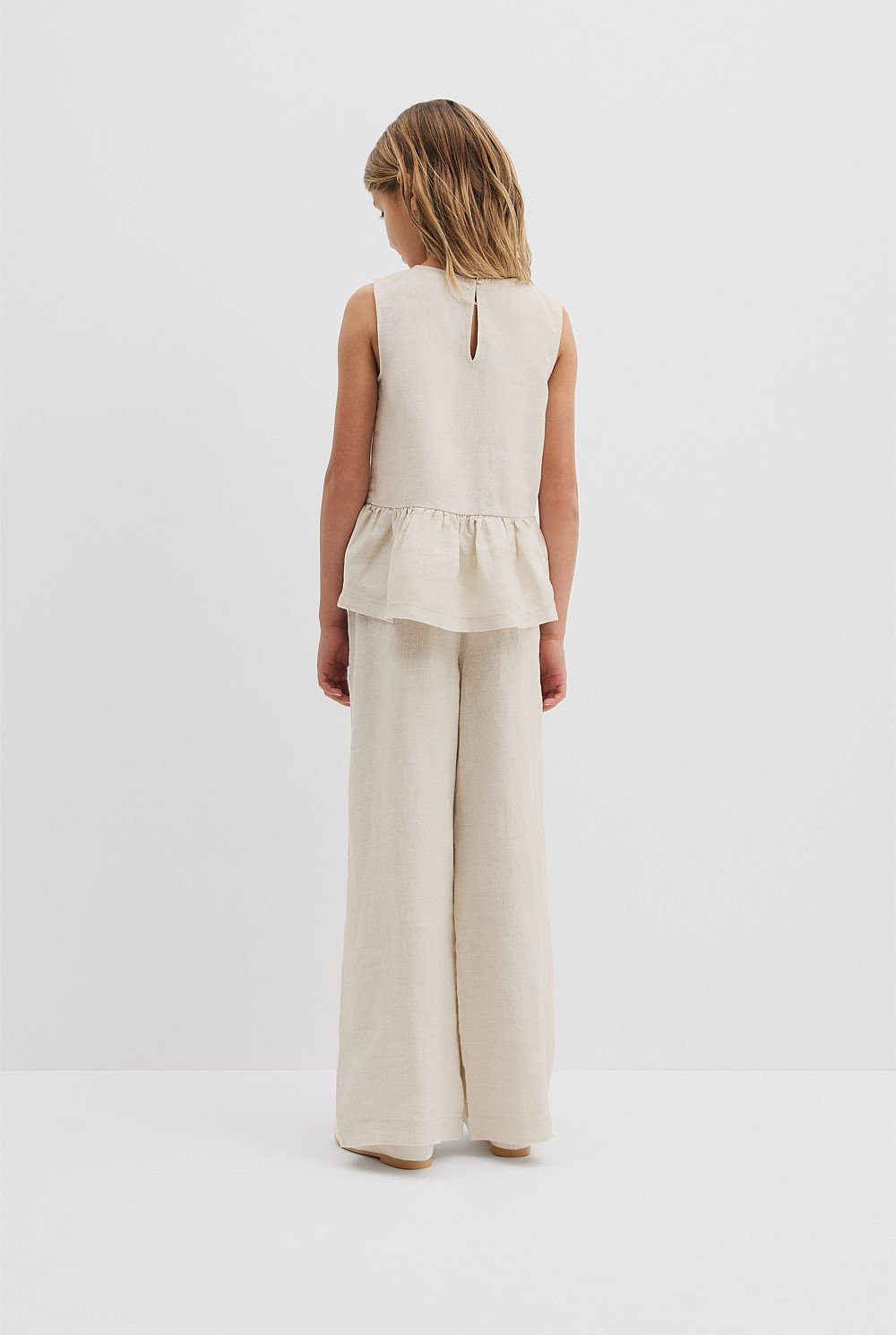 Organically Grown Linen Linen Ruffle Top