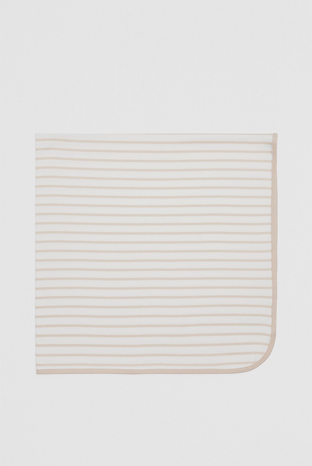 Organically Grown Cotton Stripe Rib Blanket