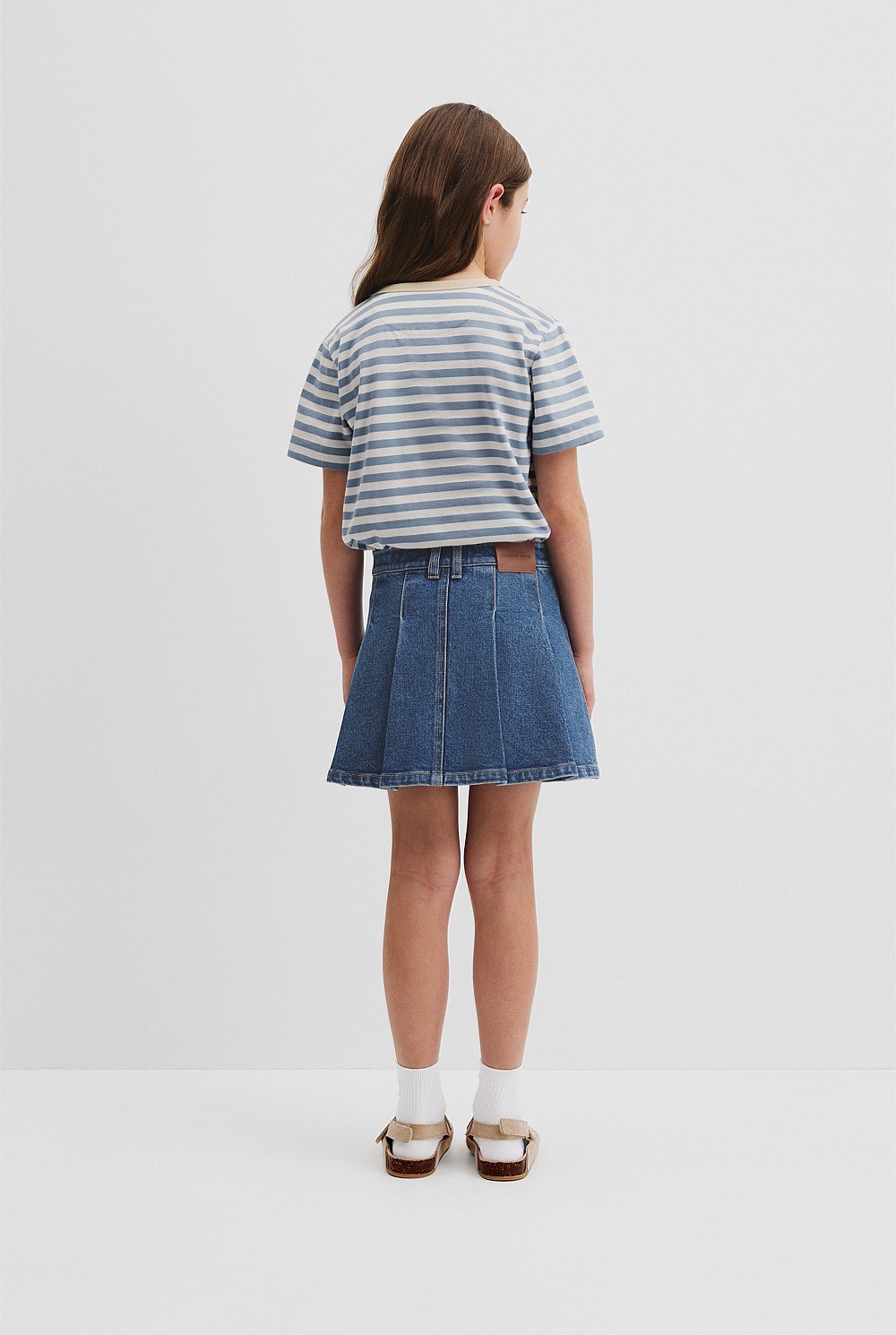 Denim Pleat Skirt