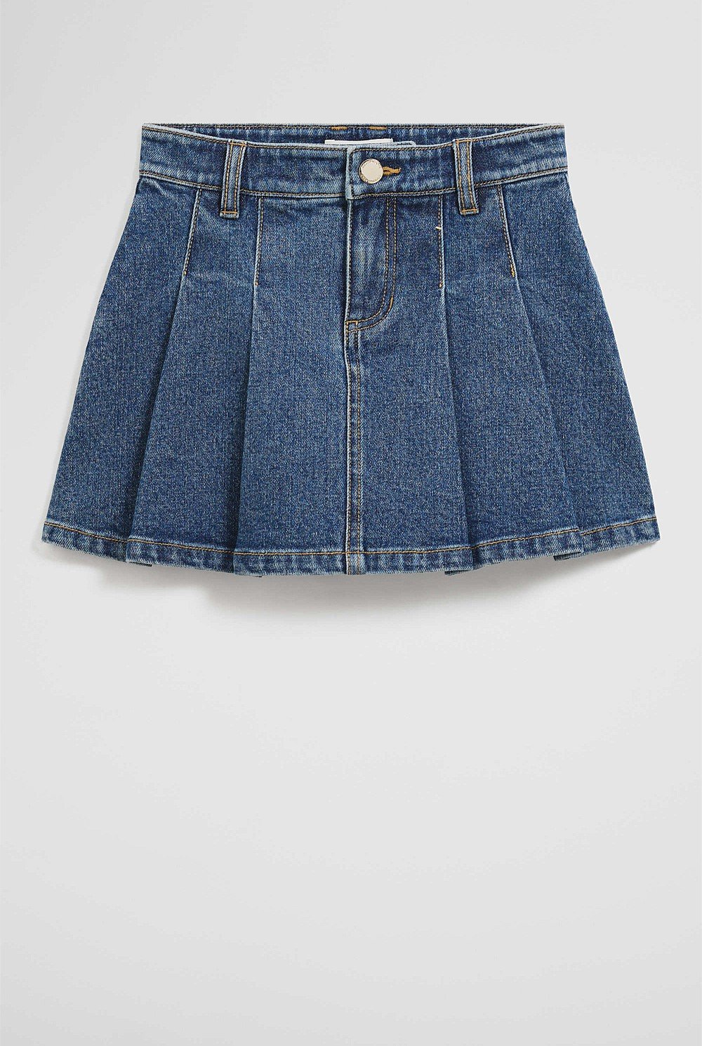 Denim Pleat Skirt