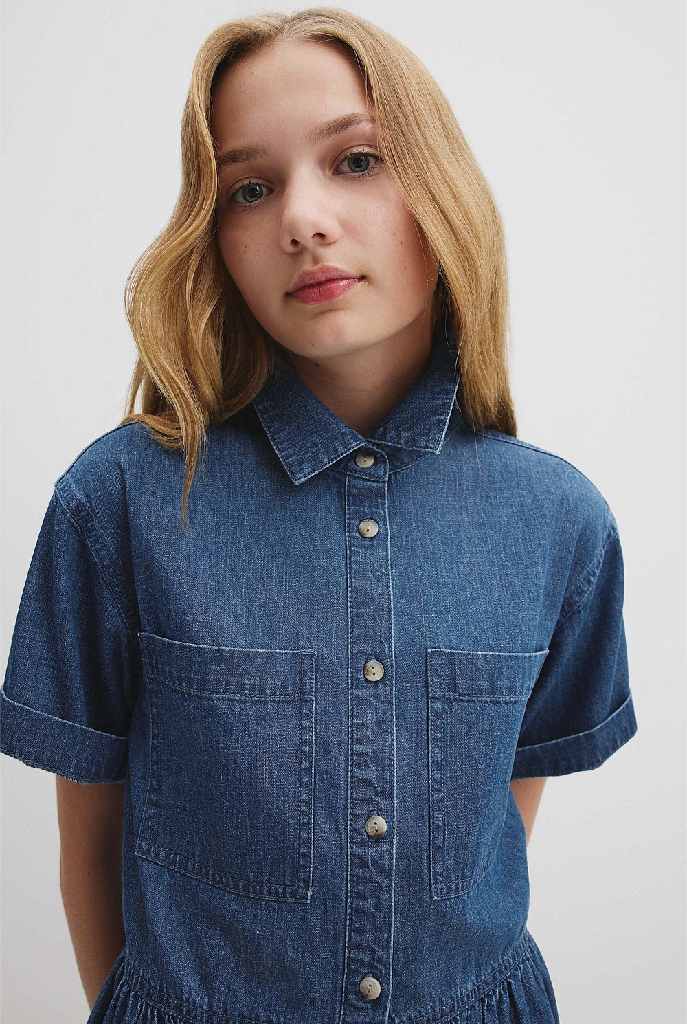 Chambray Mini Dress