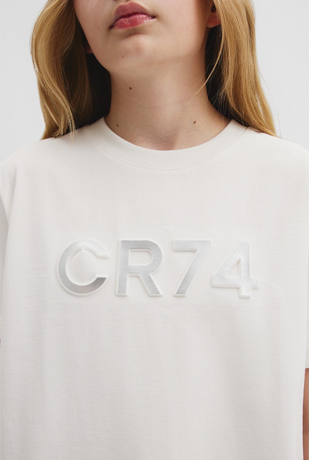 Teen Recycled Cotton Blend Longline Logo T-Shirt