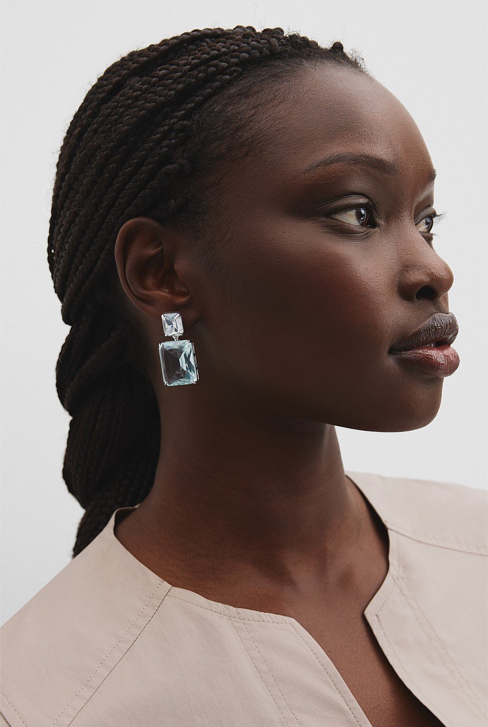 Crystal Drop Stud Earring