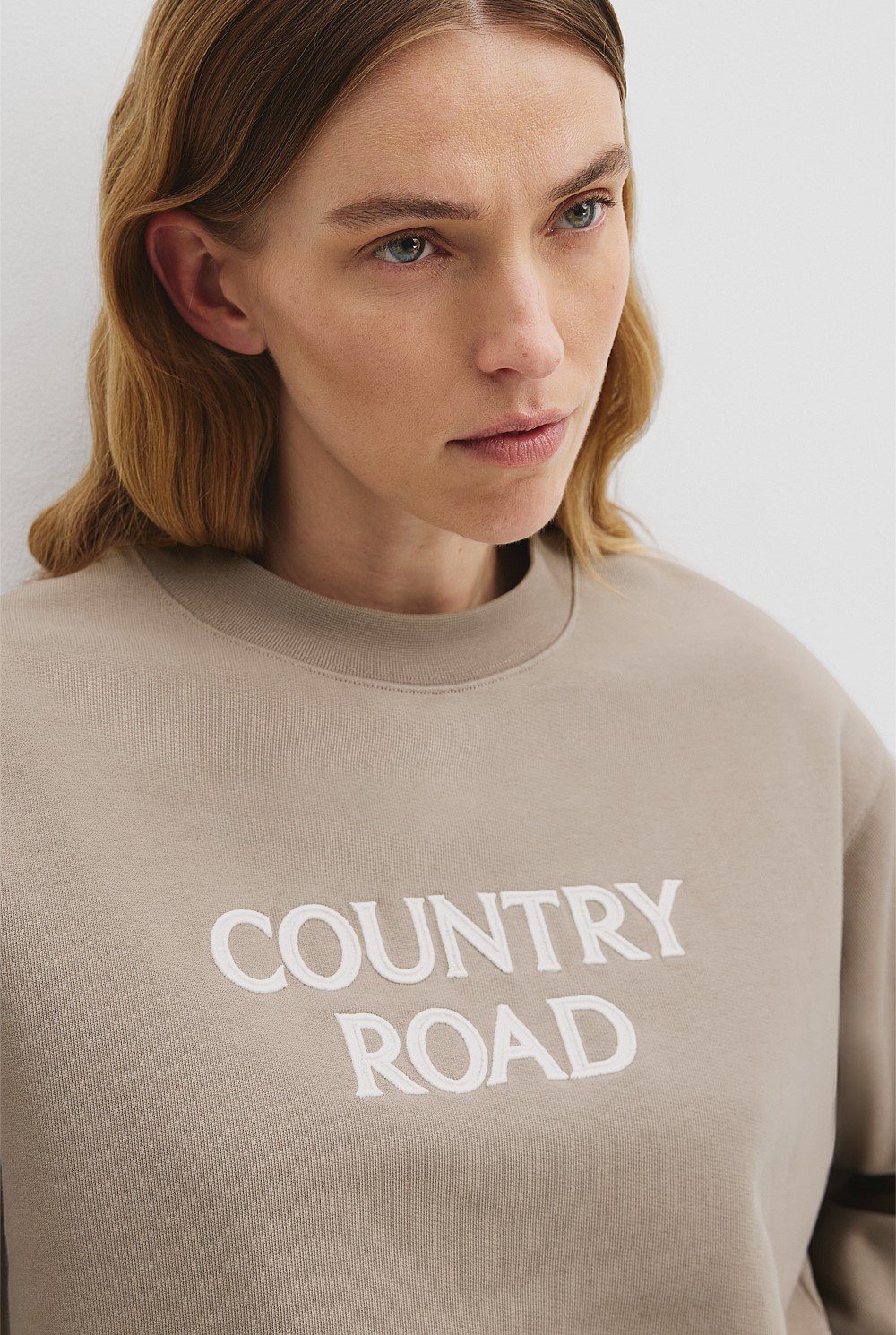 Australian Good Earth Cotton Monogram Sweat
