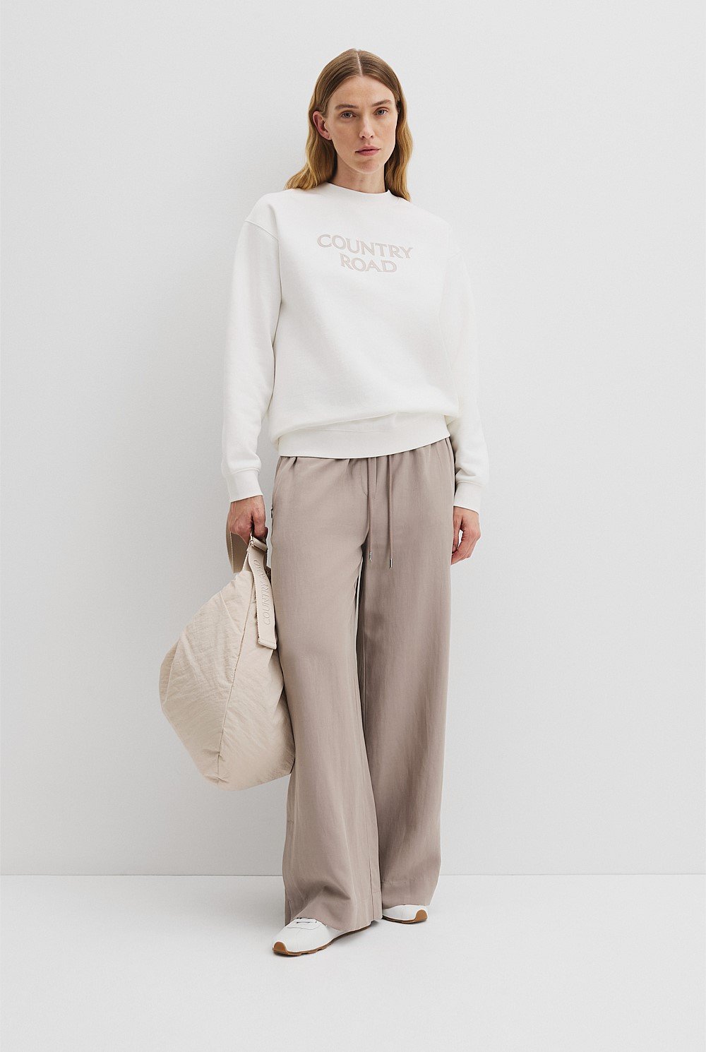 Australian Good Earth Cotton Monogram Sweat