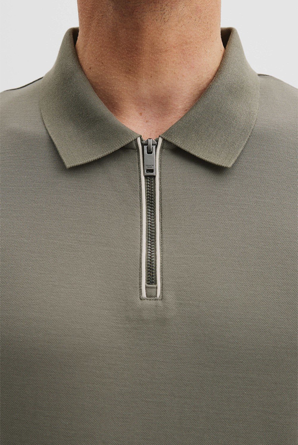 Mercerised Cotton Pique Zip Polo