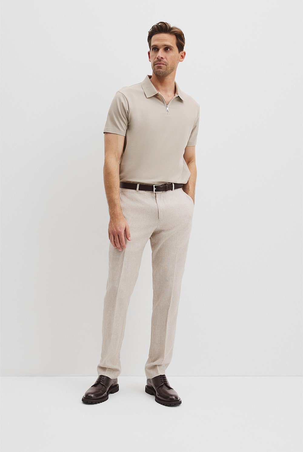 Mercerised Cotton Pique Zip Polo