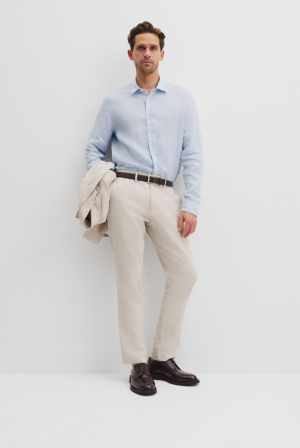 Regular Fit Organically Grown Linen Stripe Shirt