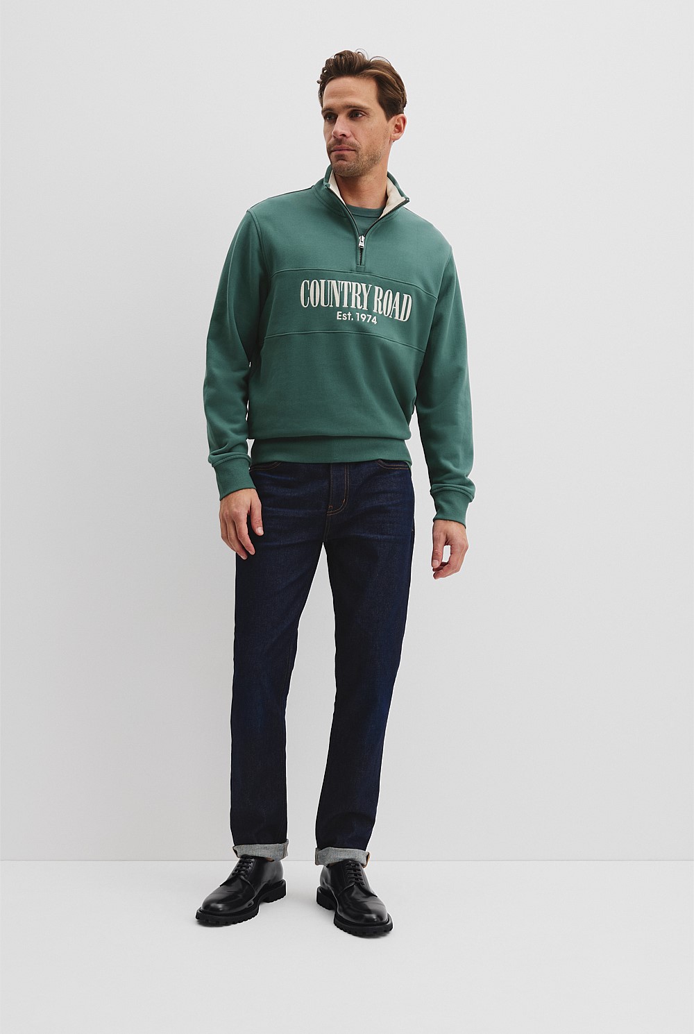 Verified Australian Cotton Half Zip Heritage Sweat