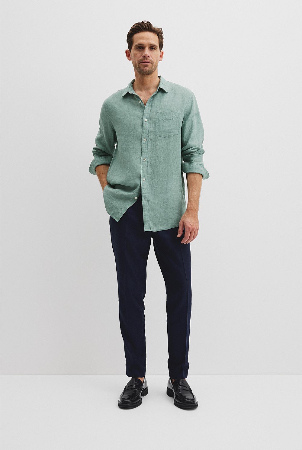 Regular Fit Organically Grown Delave Linen Shirt