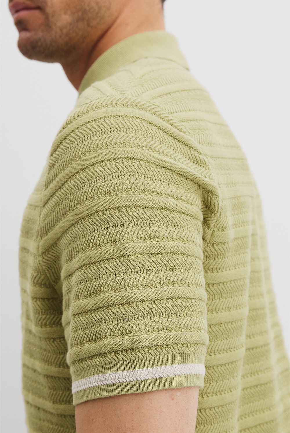 Australian Cotton Short Sleeve Textured Knit Polo