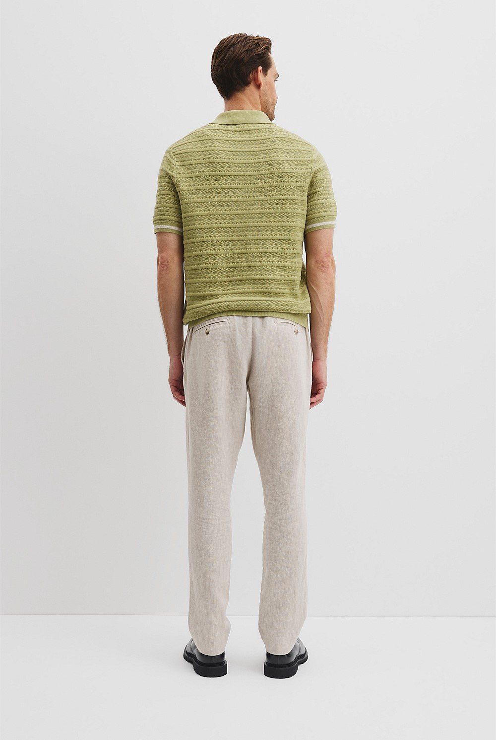 Australian Cotton Short Sleeve Textured Knit Polo