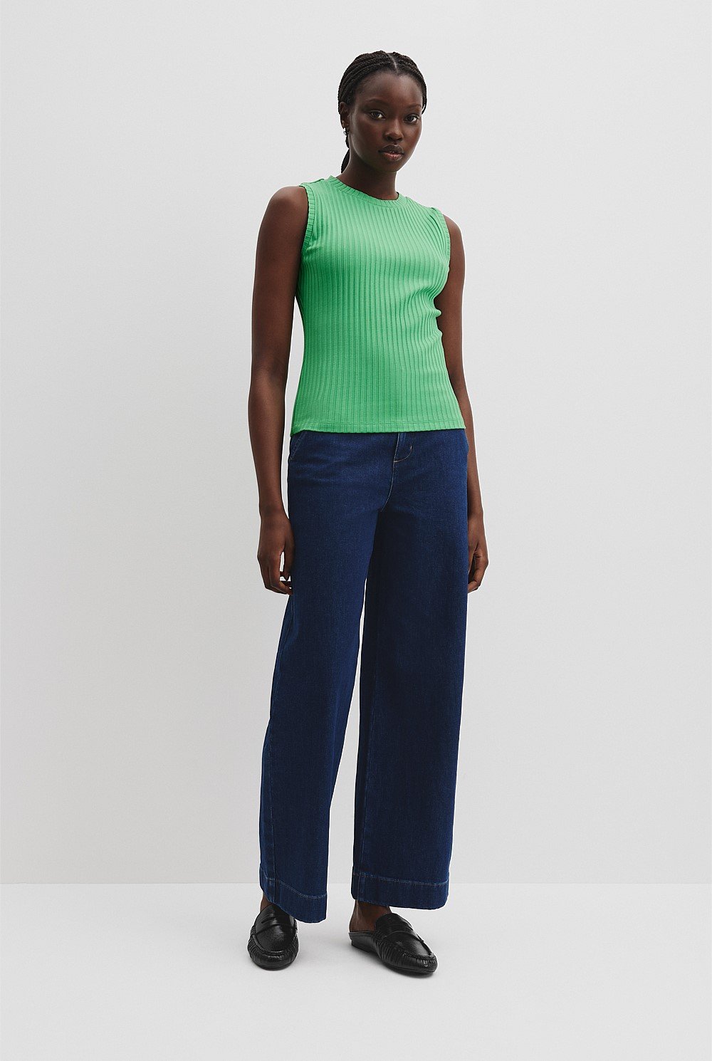 High Neck Rib Tank