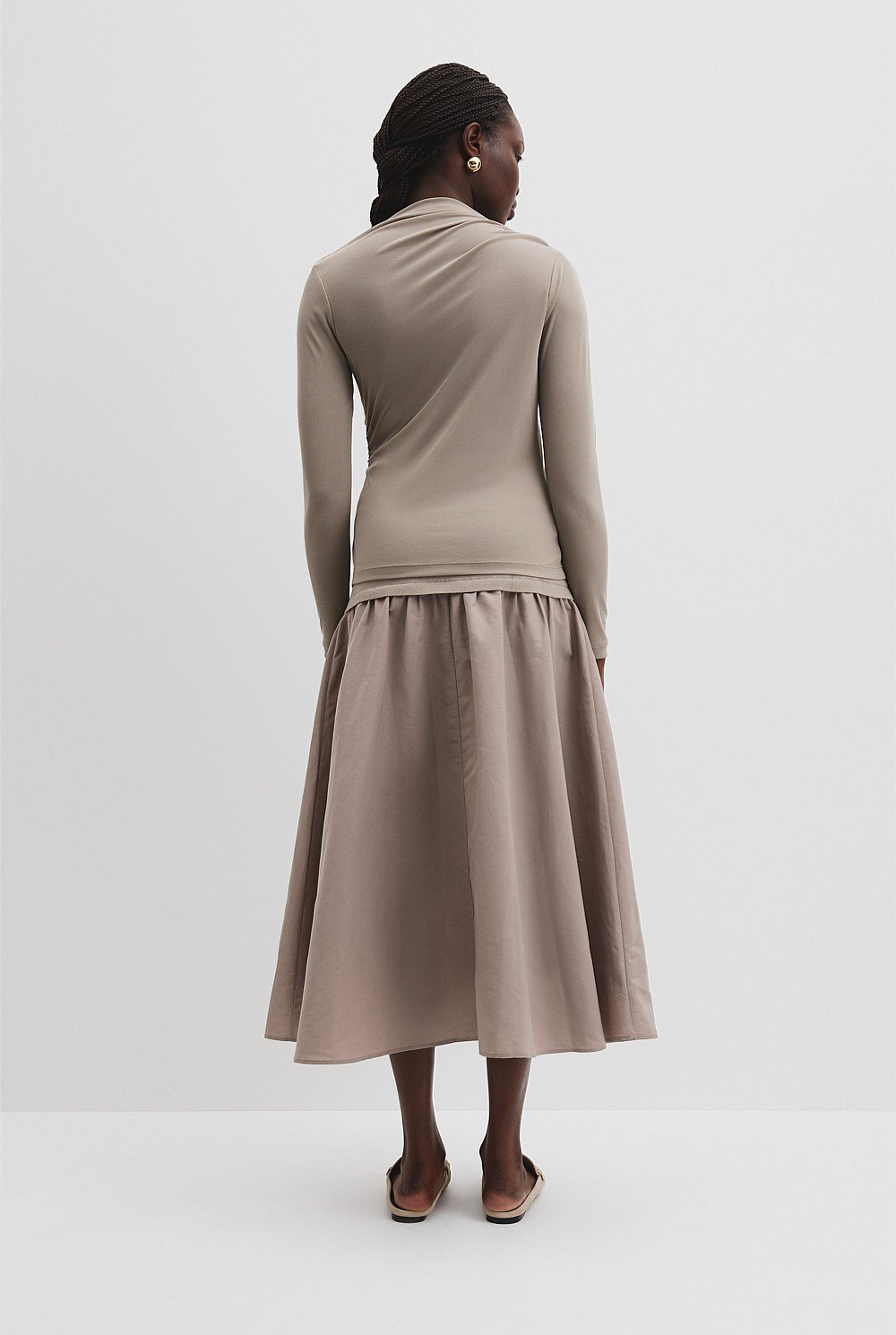 Recycled Polyester Sheer Drape Top