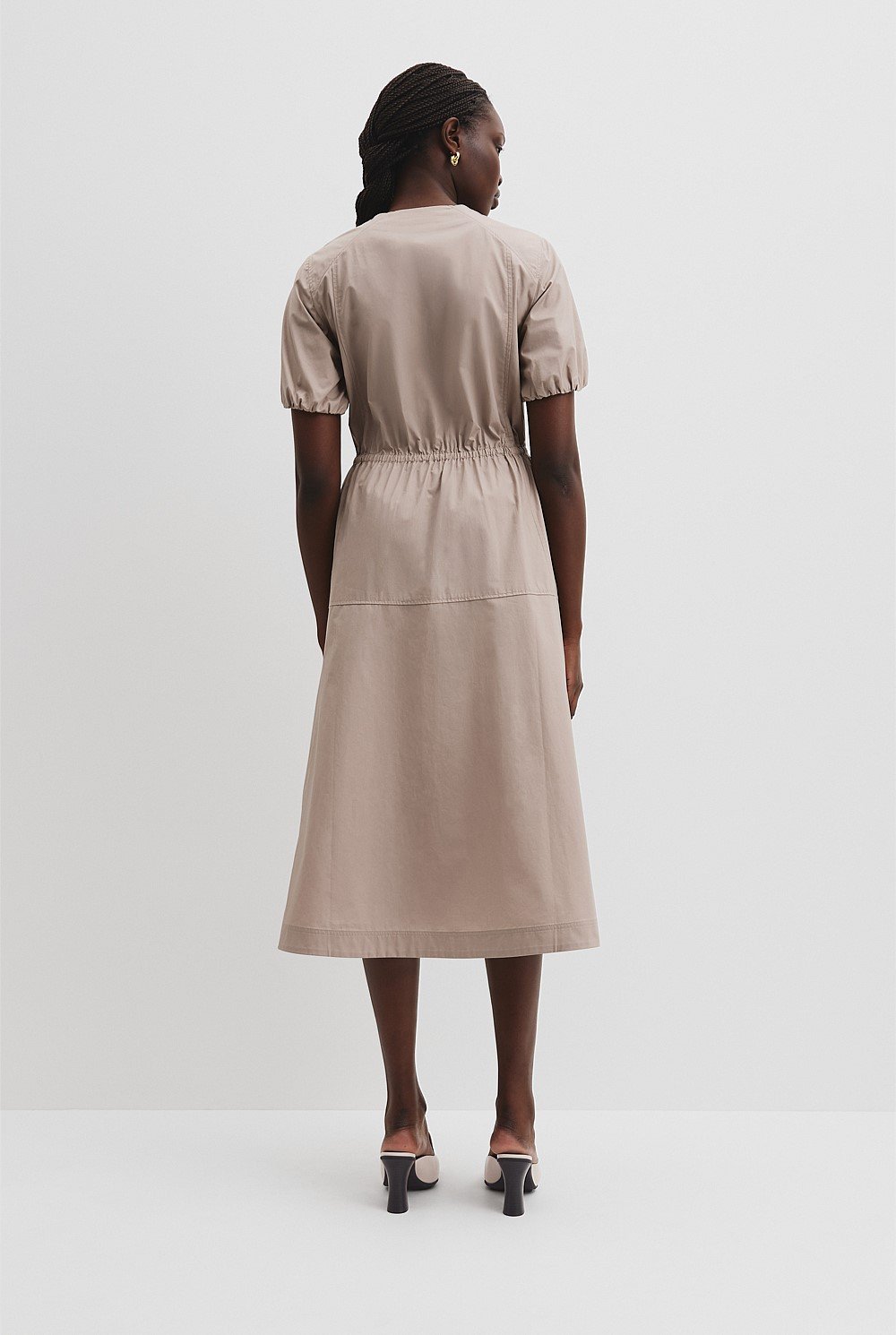 Drawcord Midi Dress