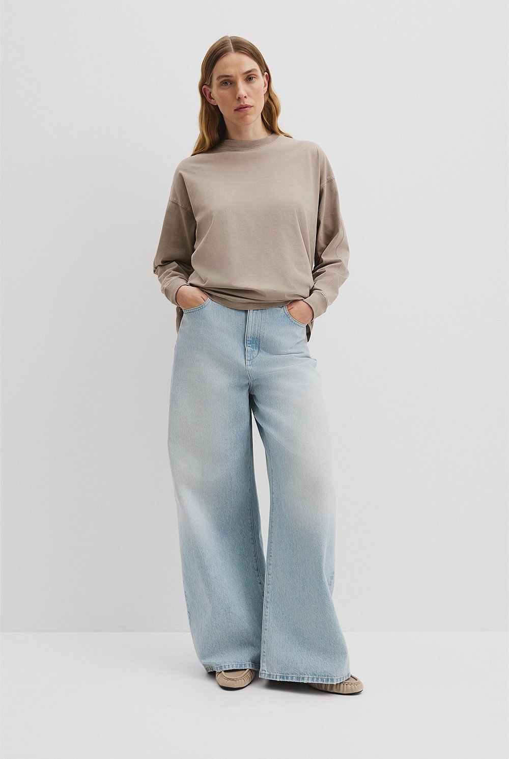 Australian Cotton Long Sleeve Relaxed T-Shirt