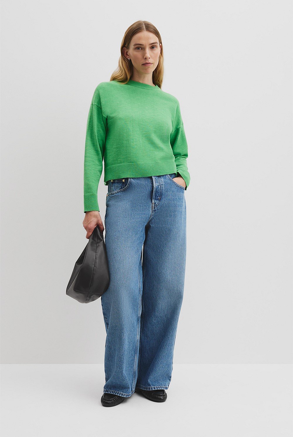 Organically Grown Cotton Linen Crew Neck Knit