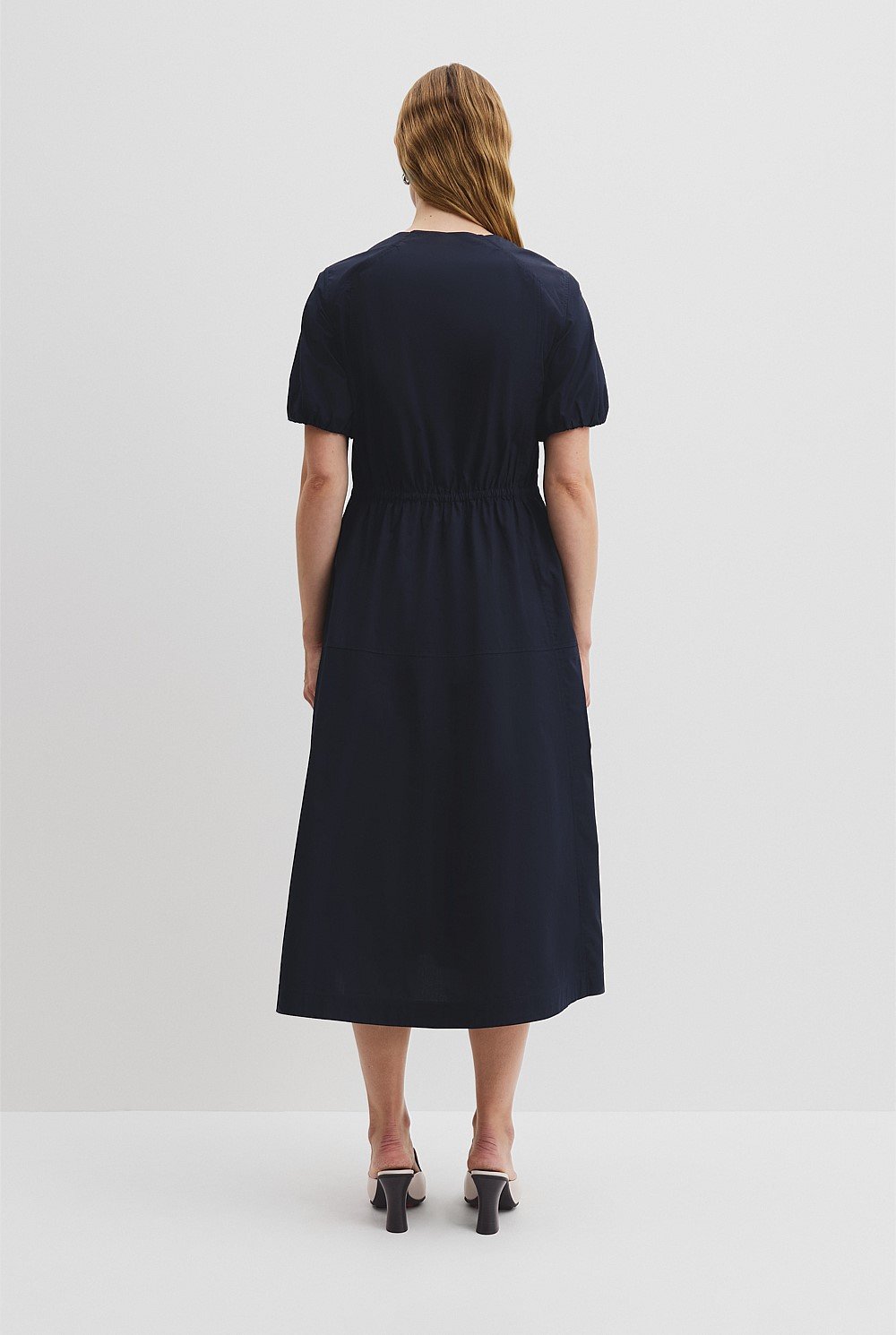 Drawcord Midi Dress
