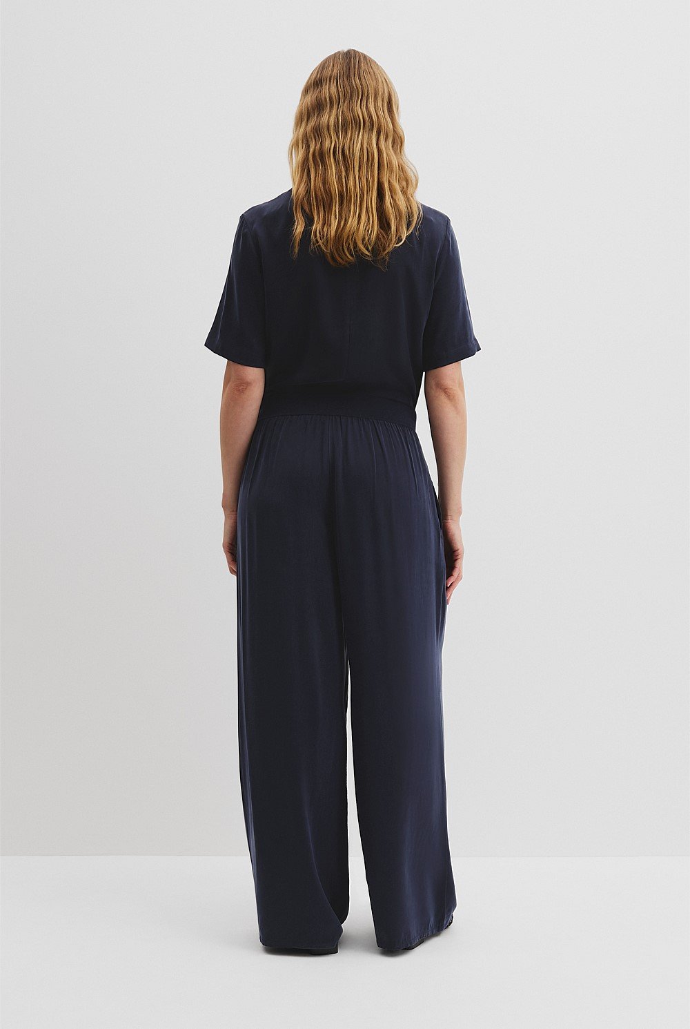 Rib Waist Cupro Pant
